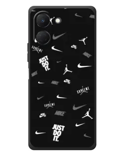 Чехол для TECNO Spark Go 3 с картинкой «Nike Black Pattern»