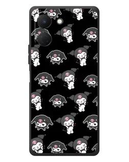 Чехол для TECNO Spark Go 3 с картинкой «Черный паттерн Kuromi»
