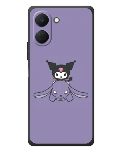 Чехол для TECNO Spark Go 3 с картинкой «Kuromi на лиловом фоне»