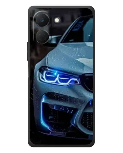 Чехол для TECNO Spark Go 3 с картинкой «Взгляд BMW с синими фарами»