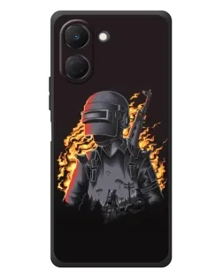 Чехол для TECNO Spark Go 3 с картинкой «PUBG — огненный силуэт»