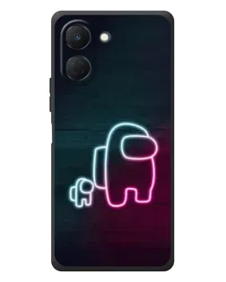 Чехол для TECNO Spark Go 3 с картинкой «Among Us неон-арт»