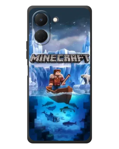 Чехол для TECNO Spark Go 3 с картинкой «Minecraft ледяной мир»