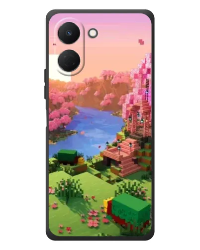 Чехол для TECNO Spark Go 3 с картинкой «Розовое дерево Minecraft»
