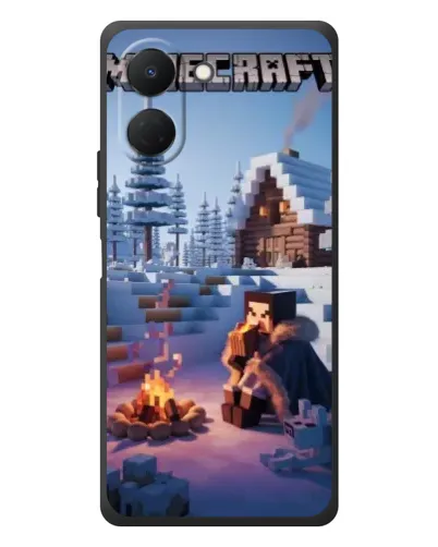 Чехол для TECNO Spark Go 3 с картинкой «Зимний Minecraft»