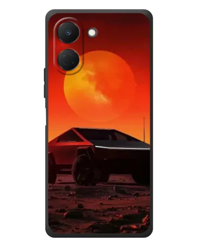 Чехол для TECNO Spark Go 3 с картинкой «Cybertruck на Марсе»