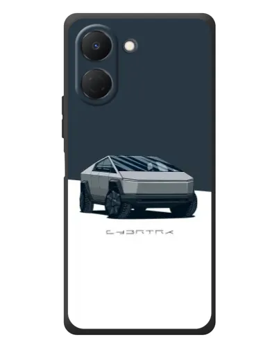 Чехол для TECNO Spark Go 3 с картинкой «Серебристый Cybertruck Tesla»