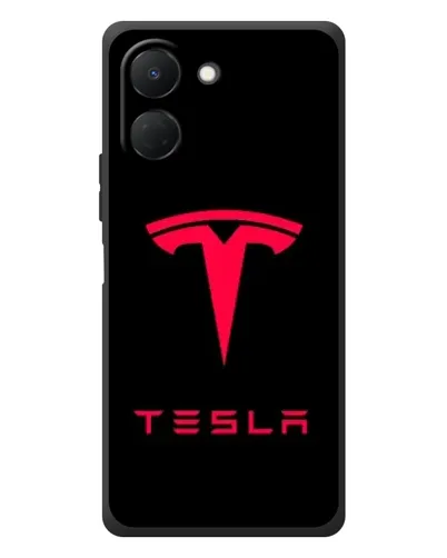Чехол для TECNO Spark Go 3 с картинкой «Tesla Red Logo»