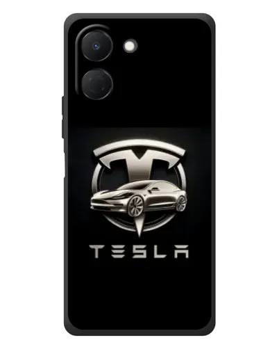 Чехол для TECNO Spark Go 3 с картинкой «Tesla — серебристое авто»