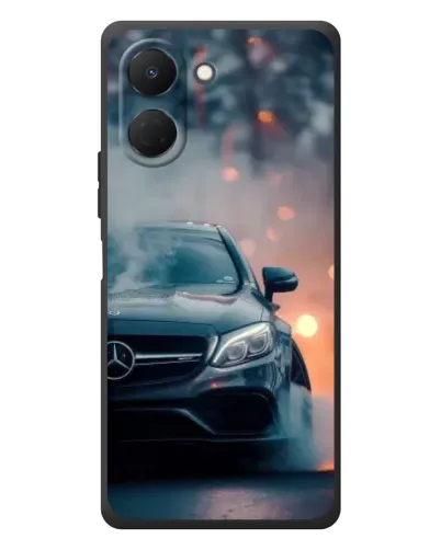 Чехол для TECNO Spark Go 3 с картинкой «Mercedes — ночной город»