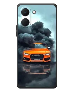 Чехол для TECNO Spark Go 3 с картинкой «Audi в облаках дыма»