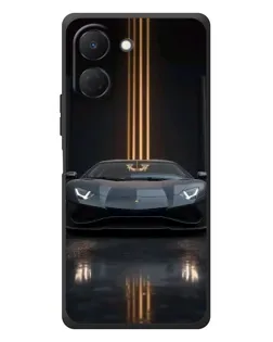 Чехол для TECNO Spark Go 3 с картинкой «Lamborghini золотые линии»