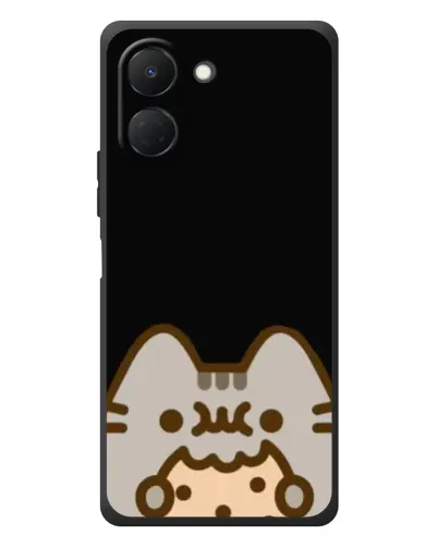 Чехол для TECNO Spark Go 3 с картинкой «Пушин на черном»