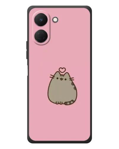 Чехол для TECNO Spark Go 3 с картинкой «Pusheen сердце»