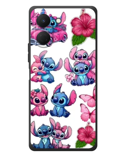 Чехол для TECNO Spark Go 3 с картинкой «Стикеры Stitch и Angel»