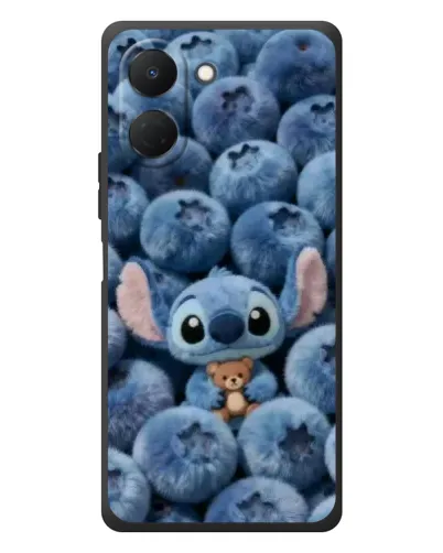 Чехол для TECNO Spark Go 3 с картинкой «Стич и голубика»