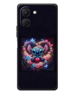 Чехол для TECNO Spark Go 3 с картинкой «Stitch в цветах»