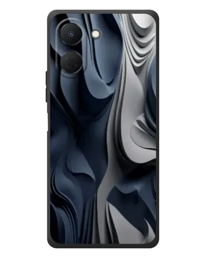 Чехол для TECNO Spark Go 3 с картинкой «Объемные синие складки»
