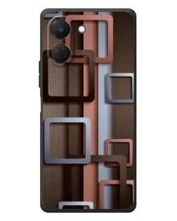Чехол для TECNO Spark Go 3 с картинкой «Коричневые объемные квадраты»