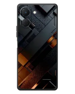 Чехол для TECNO Spark Go 3 с картинкой «Черные геометрические блоки»