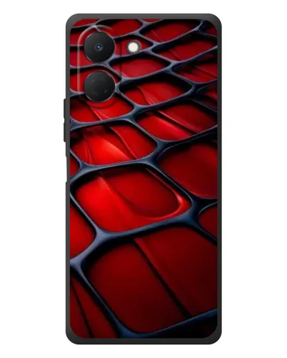 Чехол для TECNO Spark Go 3 с картинкой «Красная глянцевая сетка»