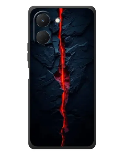 Чехол для TECNO Spark Go 3 с картинкой «Kрасная лавовая трещина»