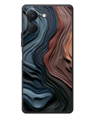 Чехол для TECNO Spark Go 3 с картинкой «Цветные волны каньона»