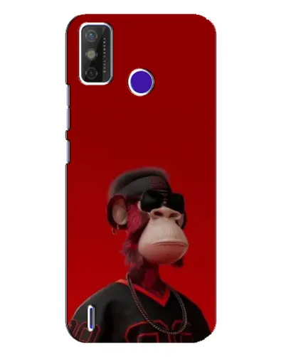 Чехол для TECNO Spark Power 2 (LC8) с картинкой «Bored Ape в красном»