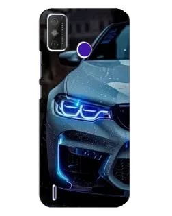 Чехол для TECNO Spark Power 2 (LC8) с картинкой «Взгляд BMW с синими фарами»