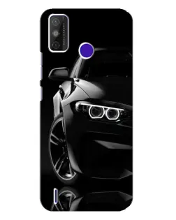 Чехол для TECNO Spark Power 2 (LC8) с картинкой «Черная BMW — профиль»