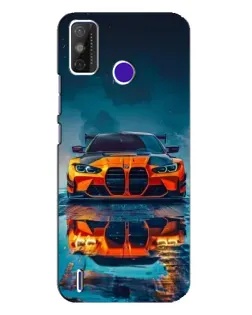 Чехол для TECNO Spark Power 2 (LC8) с картинкой «BMW — золотая эмблема»