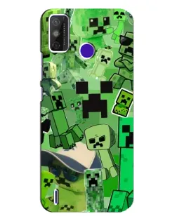 Чехол для TECNO Spark Power 2 (LC8) с картинкой «Криперы Minecraft»