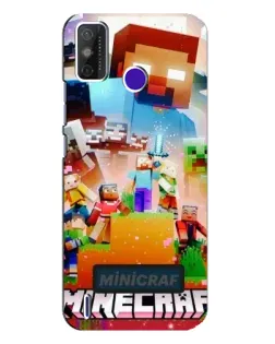 Чехол для TECNO Spark Power 2 (LC8) с картинкой «Minecraft герои игры»