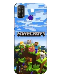 Чехол для TECNO Spark Power 2 (LC8) с картинкой «Minecraft классический мир»