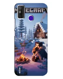Чехол для TECNO Spark Power 2 (LC8) с картинкой «Зимний Minecraft»