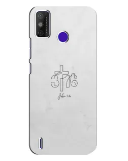 Чехол для TECNO Spark Power 2 (LC8) с картинкой «Иоанна 3:16 Крест»