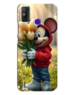 Чехол для TECNO Spark Power 2 (LC8) с картинкой «Микки с тюльпанами»