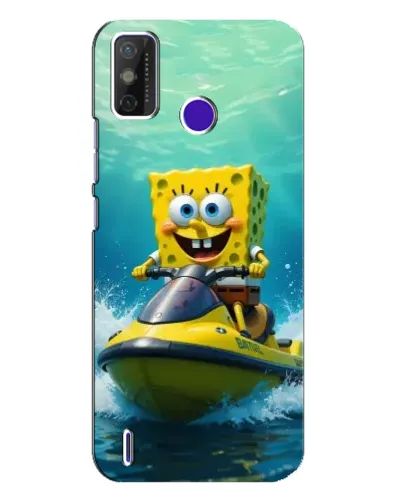 Чехол для TECNO Spark Power 2 (LC8) с картинкой «Спанч Боб на гидроцикле»