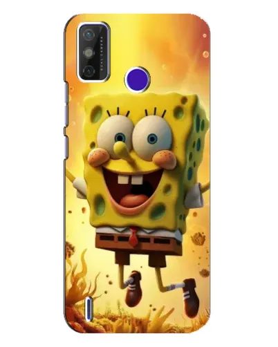 Чехол для TECNO Spark Power 2 (LC8) с картинкой «Губка Боб прыгает»