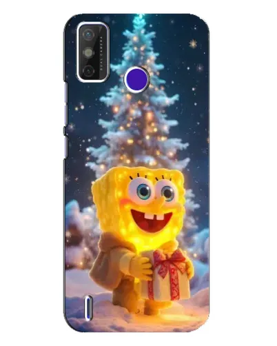 Чехол для TECNO Spark Power 2 (LC8) с картинкой «Рождественский Спанч Боб»