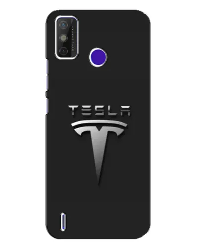 Чехол для TECNO Spark Power 2 (LC8) с картинкой «Стальной логотип Tesla»