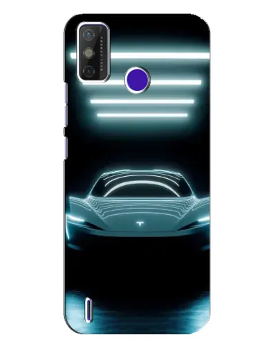 Чехол для TECNO Spark Power 2 (LC8) с картинкой «Tesla в неоне»