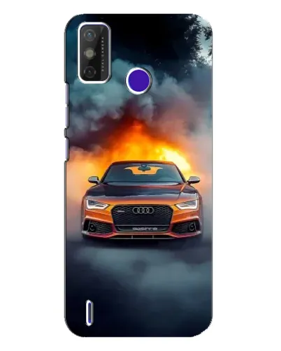 Чехол для TECNO Spark Power 2 (LC8) с картинкой «Audi в огненном дыму»
