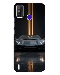 Чехол для TECNO Spark Power 2 (LC8) с картинкой «Lamborghini золотые линии»