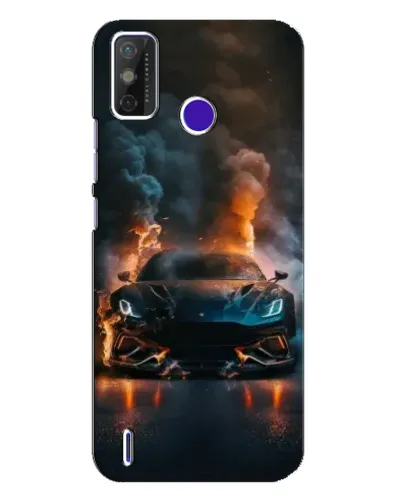 Чехол для TECNO Spark Power 2 (LC8) с картинкой «Lamborghini дымная эстетика»