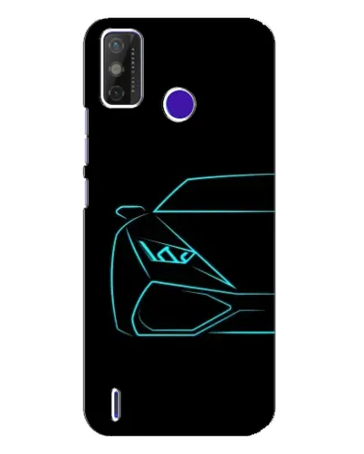 Чехол для TECNO Spark Power 2 (LC8) с картинкой «Голубой силуэт Lamborghini»