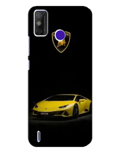 Чехол для TECNO Spark Power 2 (LC8) с картинкой «Lamborghini желтый акцент»