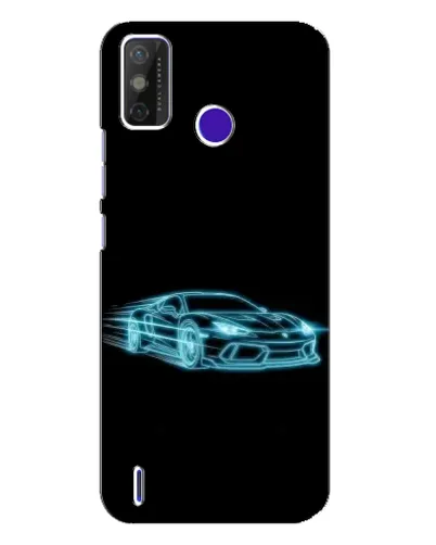 Чехол для TECNO Spark Power 2 (LC8) с картинкой «Неоновый контур Lamborghini»