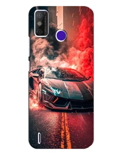 Чехол для TECNO Spark Power 2 (LC8) с картинкой «Lamborghini красный дым»