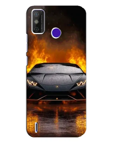 Чехол для TECNO Spark Power 2 (LC8) с картинкой «Lamborghini в огне»